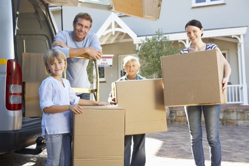 Larger household items being prepared for a full-load move