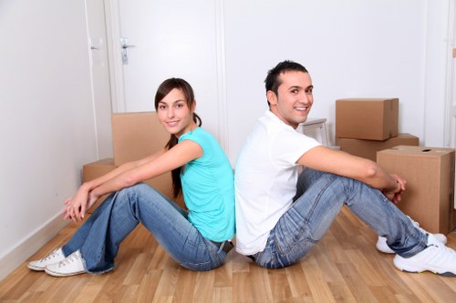 Packing and preparing belongings for a removals van move in West Hampstead