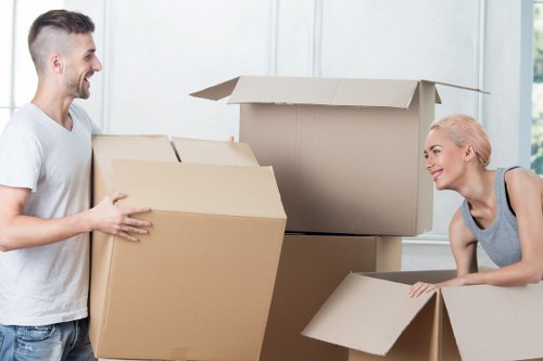 Packed moving boxes ready for a West Hampstead house removal