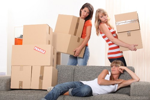 Loading furniture into a van for a Westhampstead relocation