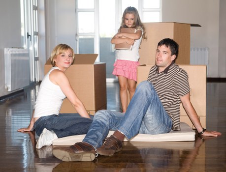Packed boxes and furniture for a Westhampstead removals job